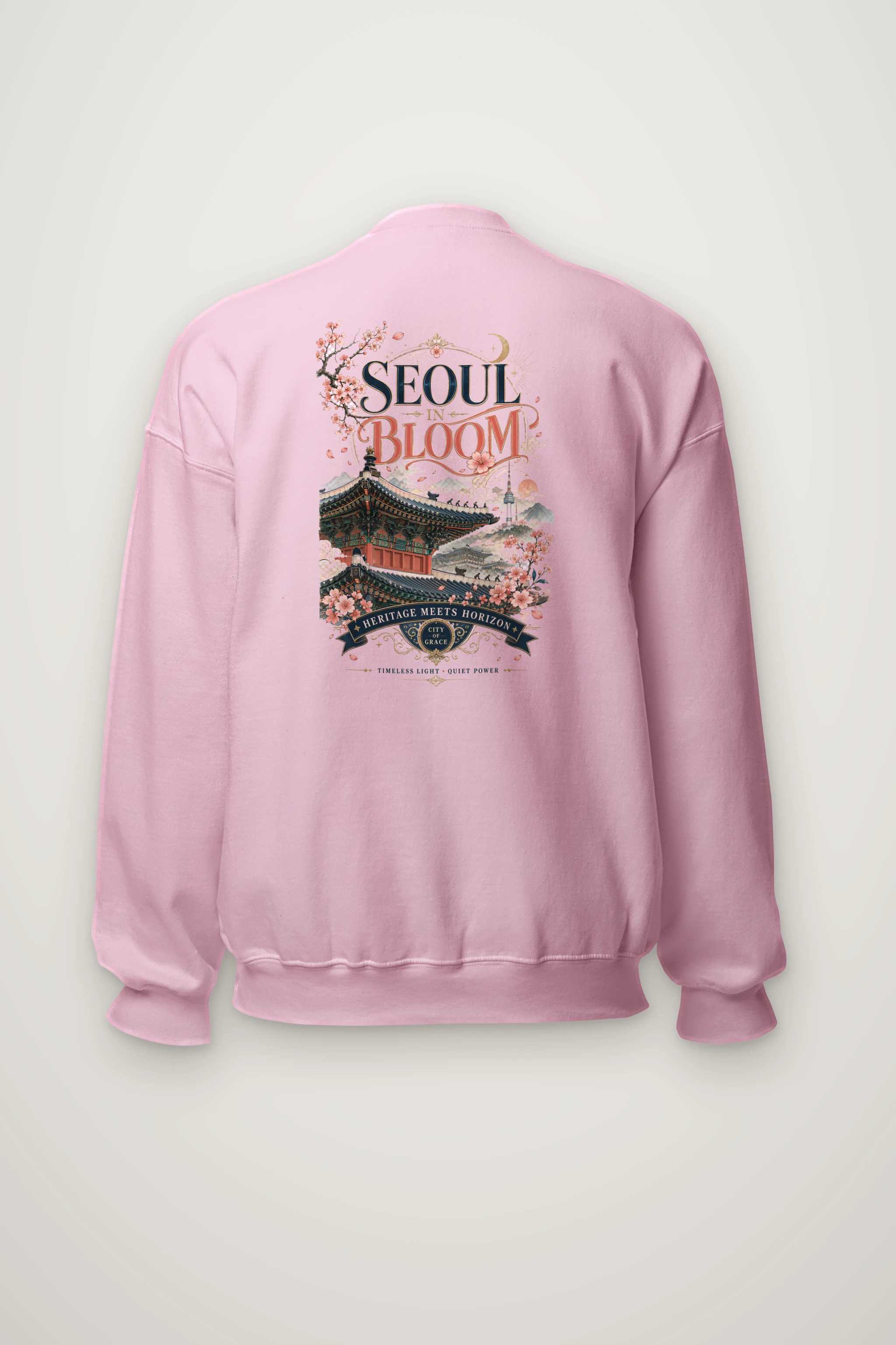 "Seoul In Bloom" Heavy Blend Unisex Crewneck Sweatshirt