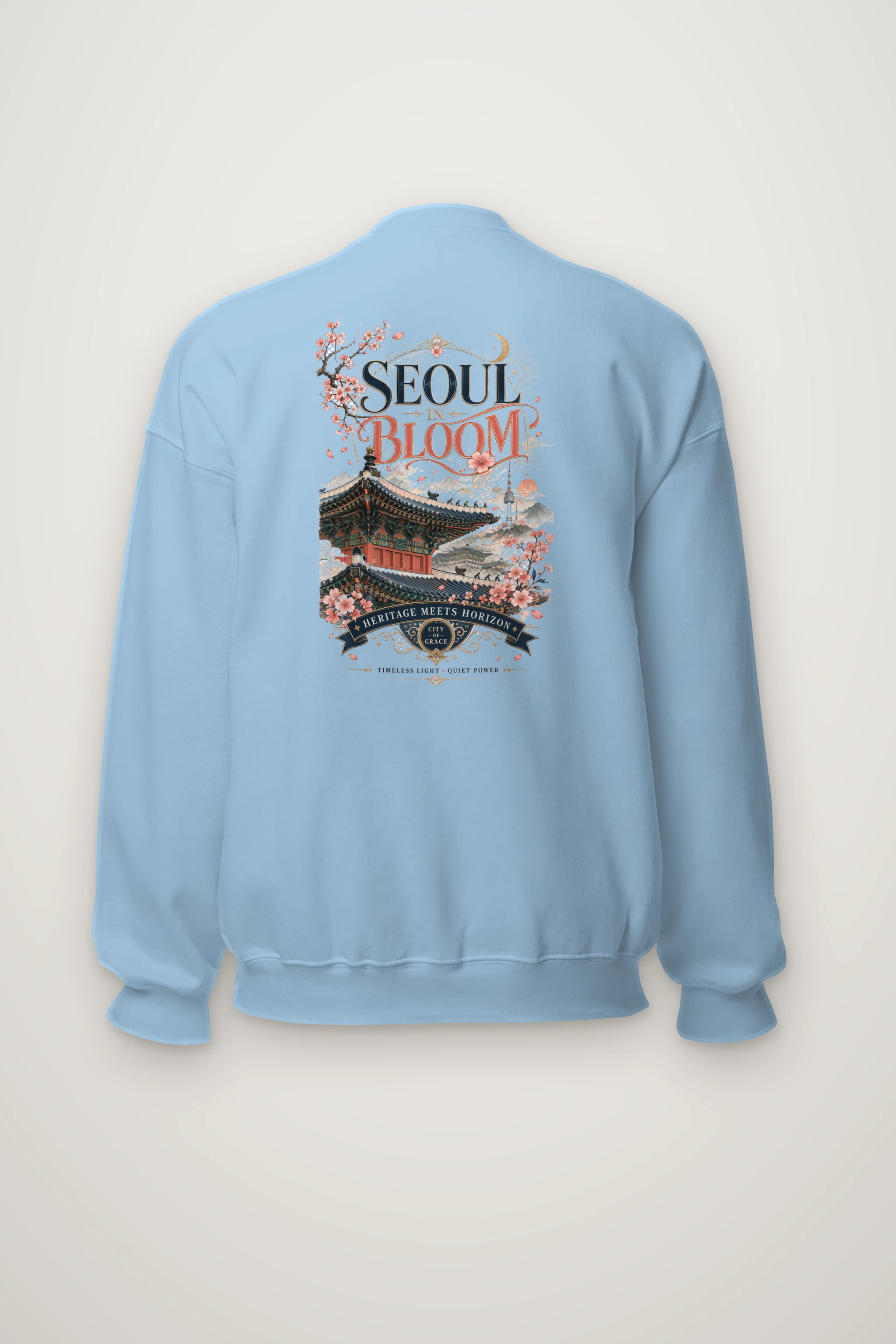 "Seoul In Bloom" Heavy Blend Unisex Crewneck Sweatshirt
