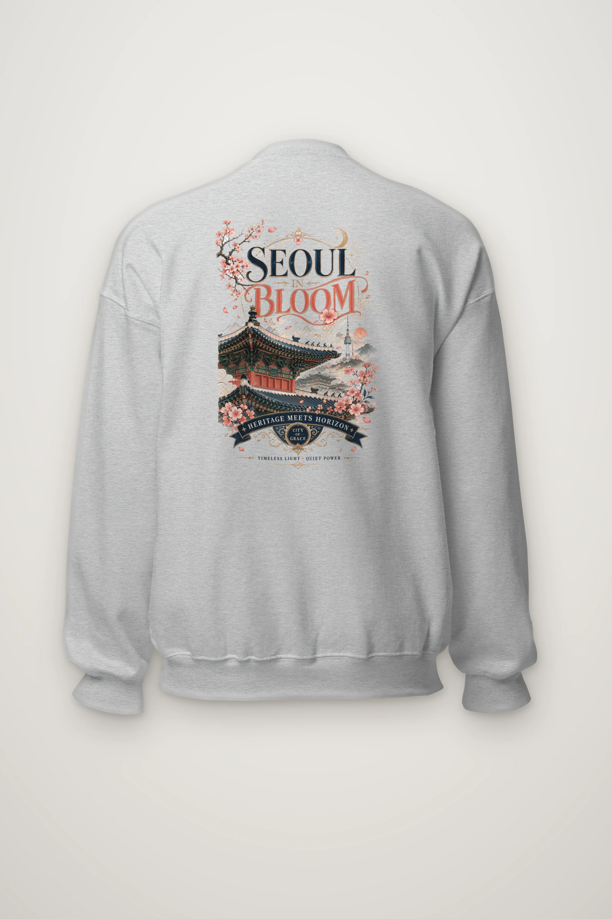 "Seoul In Bloom" Heavy Blend Unisex Crewneck Sweatshirt