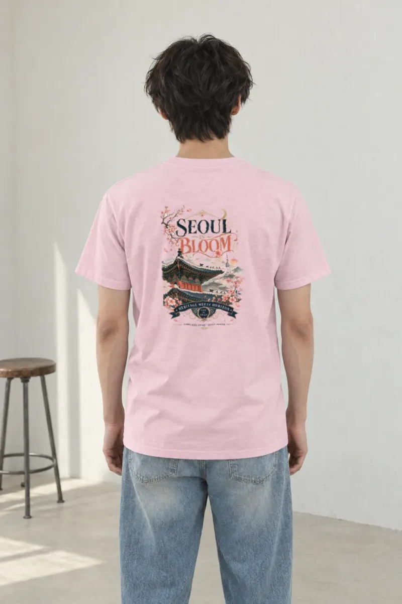 "Seoul In Bloom" Heavyweight Unisex Crewneck T-shirt