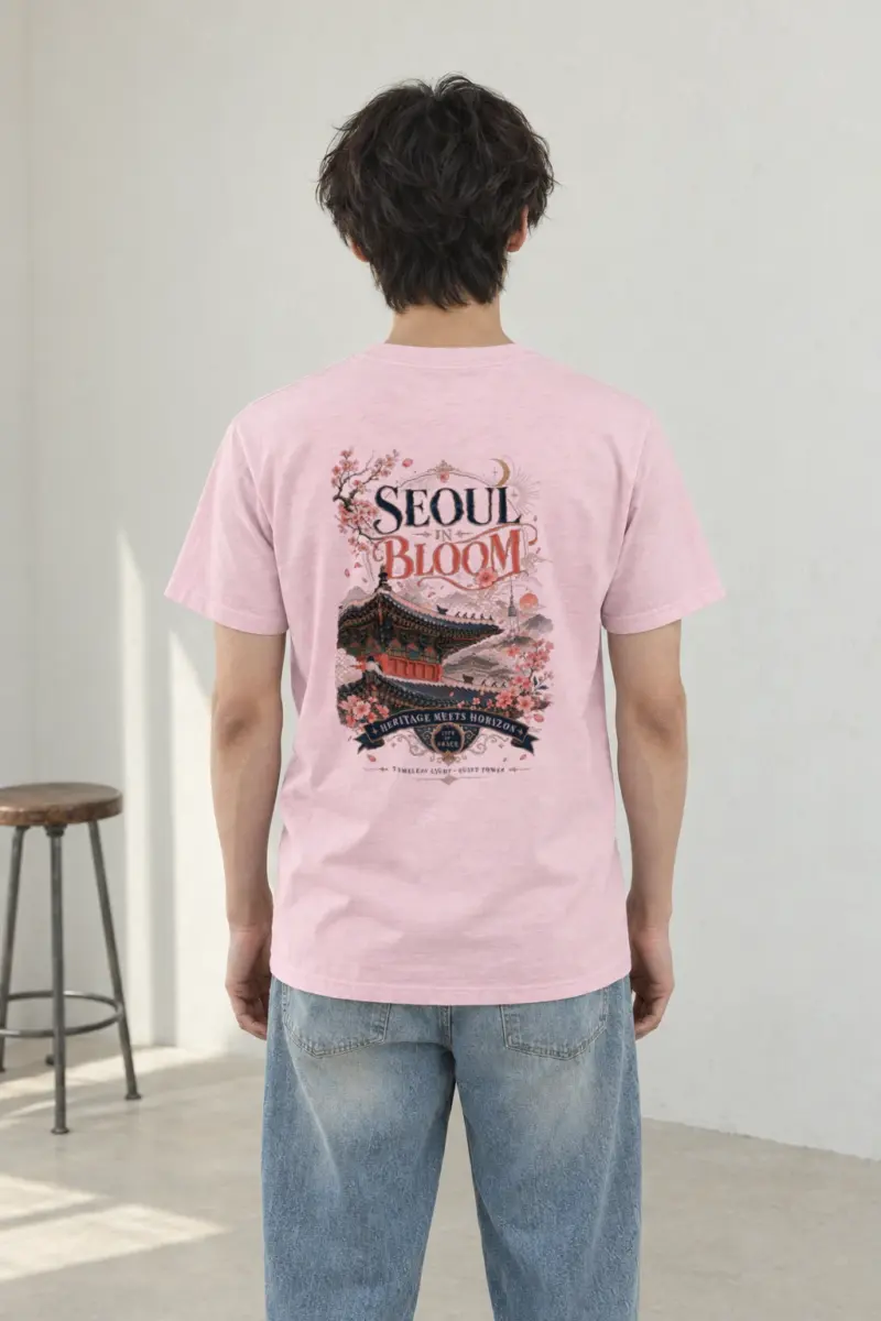 "Seoul In Bloom" Heavyweight Unisex Crewneck T-shirt