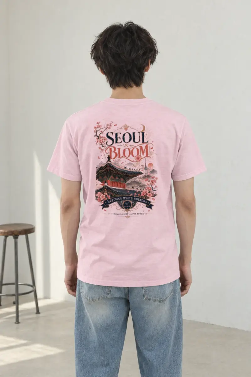 "Seoul In Bloom" Heavyweight Unisex Crewneck T-shirt