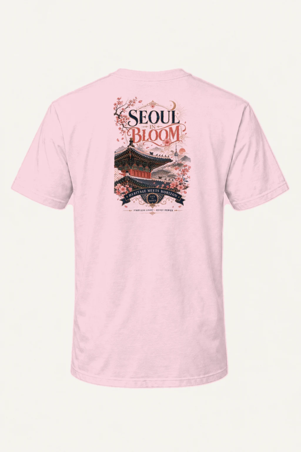 "Seoul In Bloom" Heavyweight Unisex Crewneck T-shirt | Gildan 5000