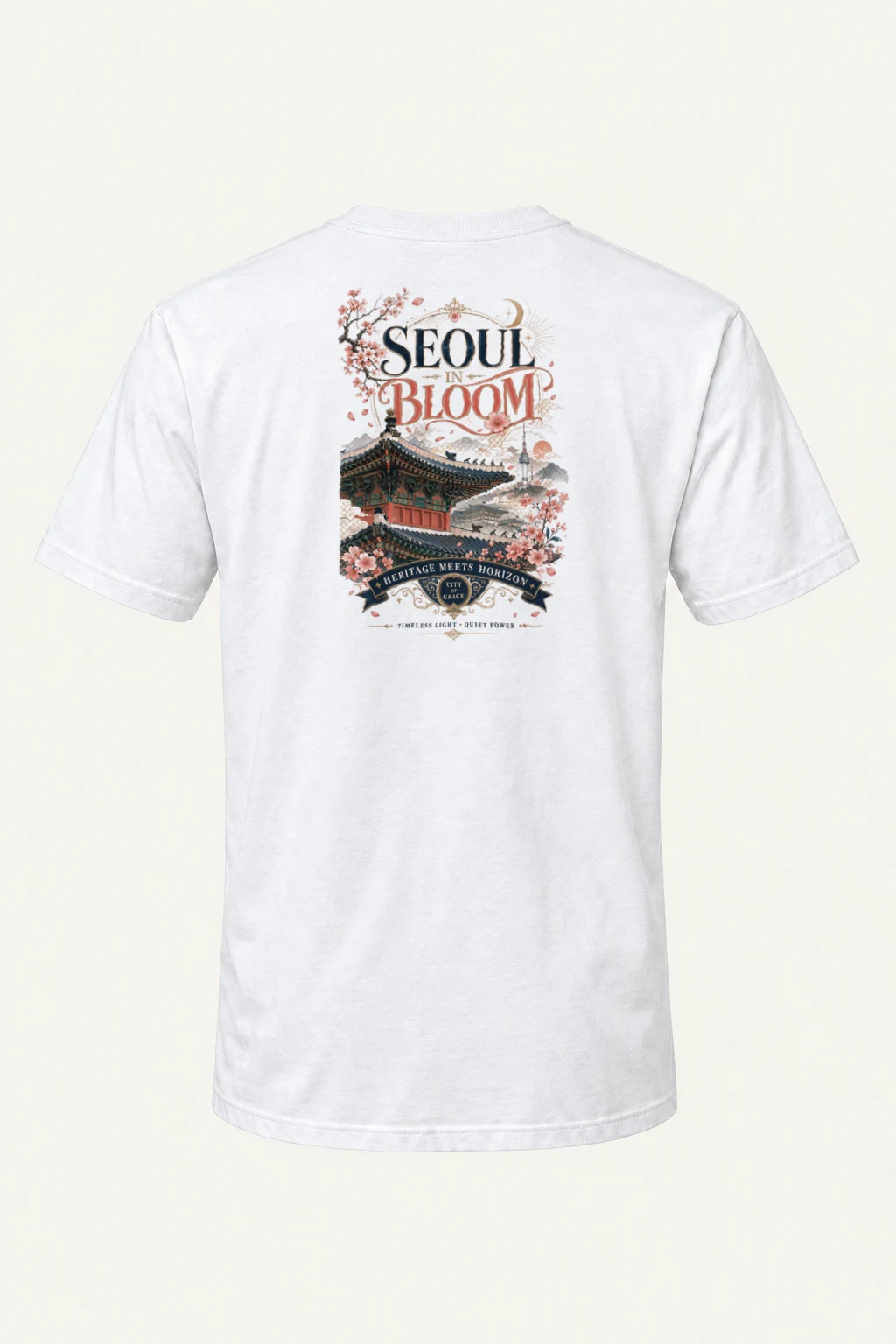 "Seoul In Bloom" Heavyweight Unisex Crewneck T-shirt | Gildan 5000