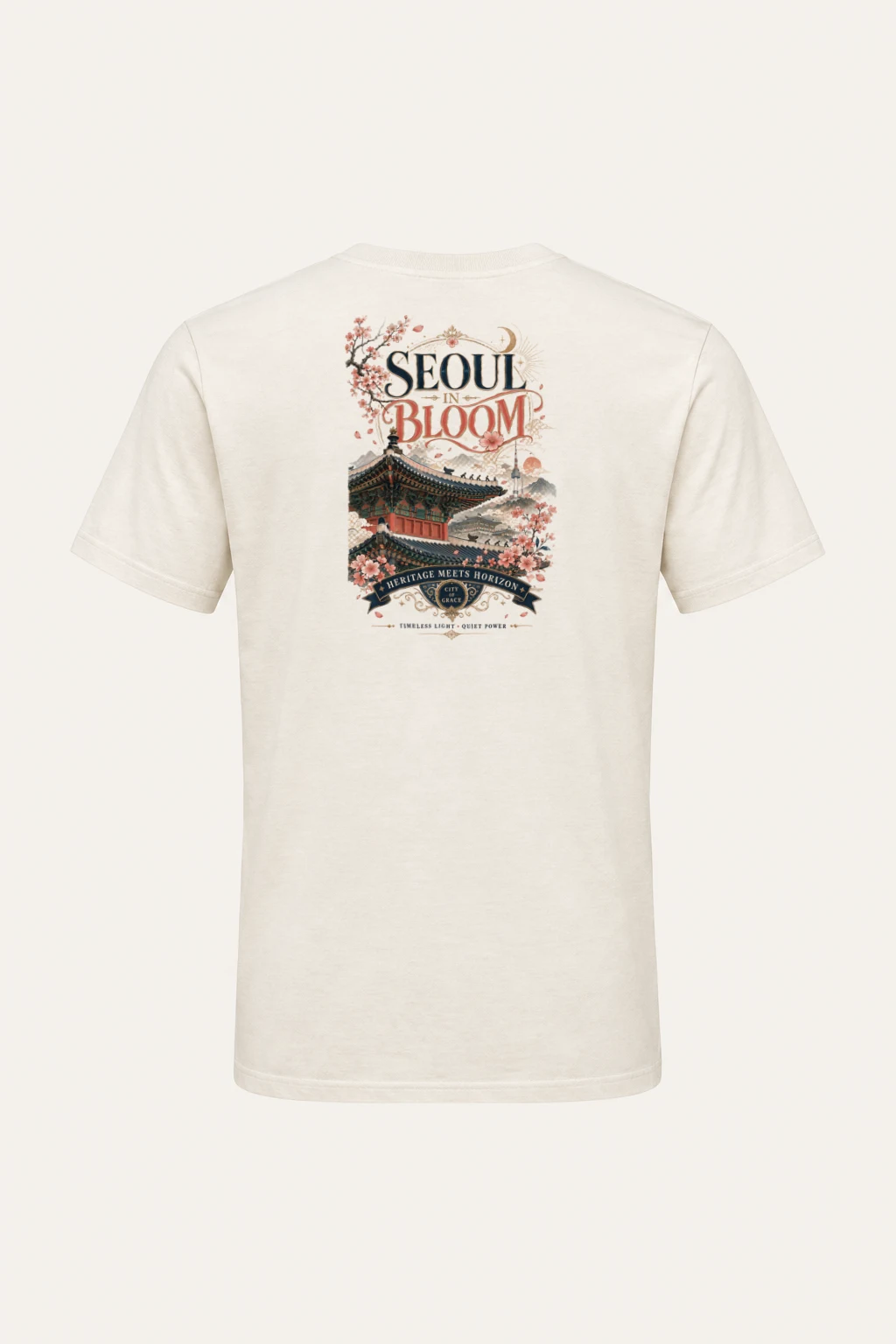 "Seoul In Bloom" Heavyweight Unisex Crewneck T-shirt | Gildan 5000