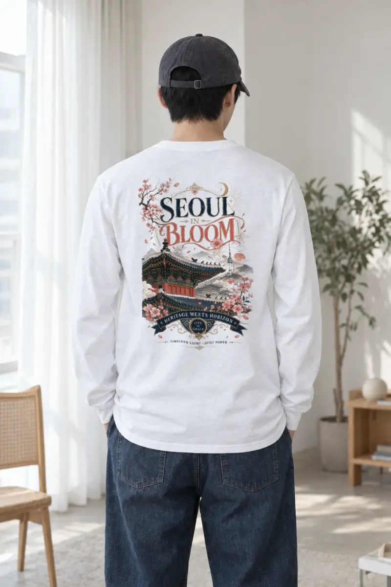 "Seoul In Bloom" Unisex Longsleeve T-shirt | Gildan 2400
