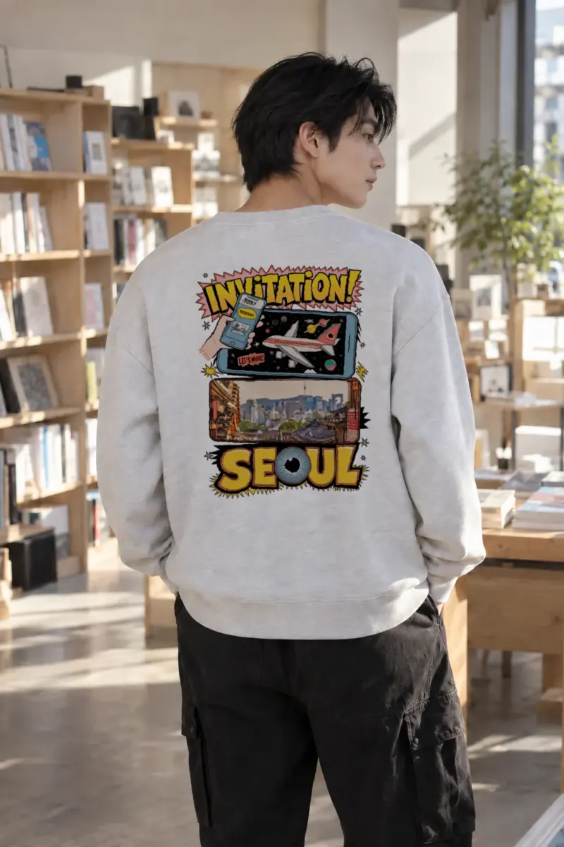 “Seoul Invitation” Heavy Blend Unisex Crewneck Sweatshirt | Gildan 18000