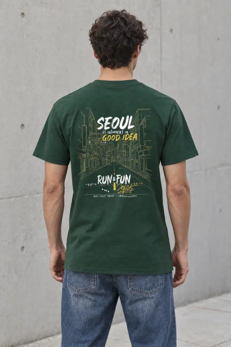 "Seoul Is A Good Idea" Heavyweight Unisex Crewneck T-shirt | Gildan 5000