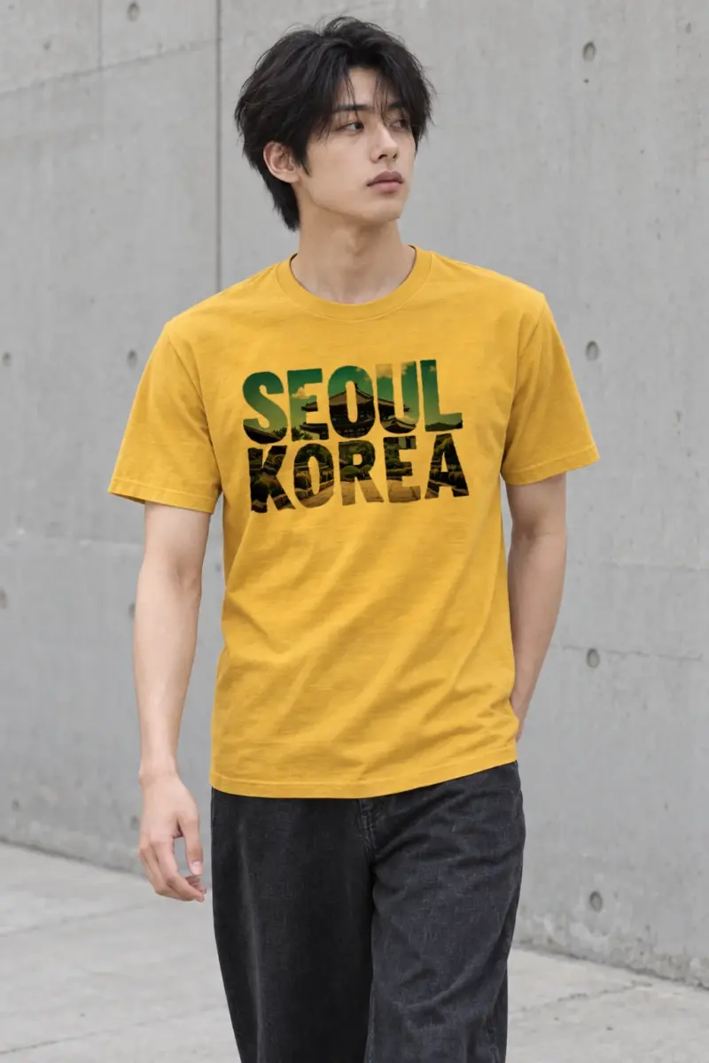 "Seoul Korea" Heavyweight Unisex Crewneck T-shirt | Gildan 5000