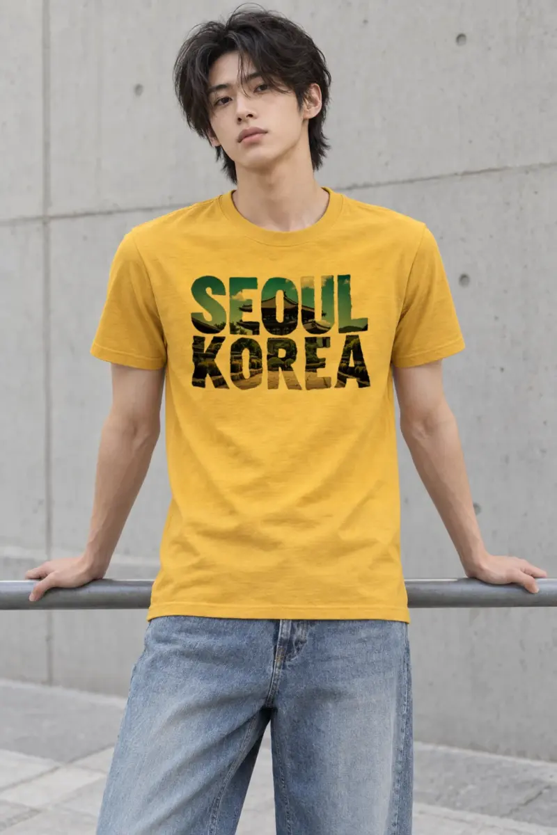 "Seoul Korea" Heavyweight Unisex Crewneck T-shirt
