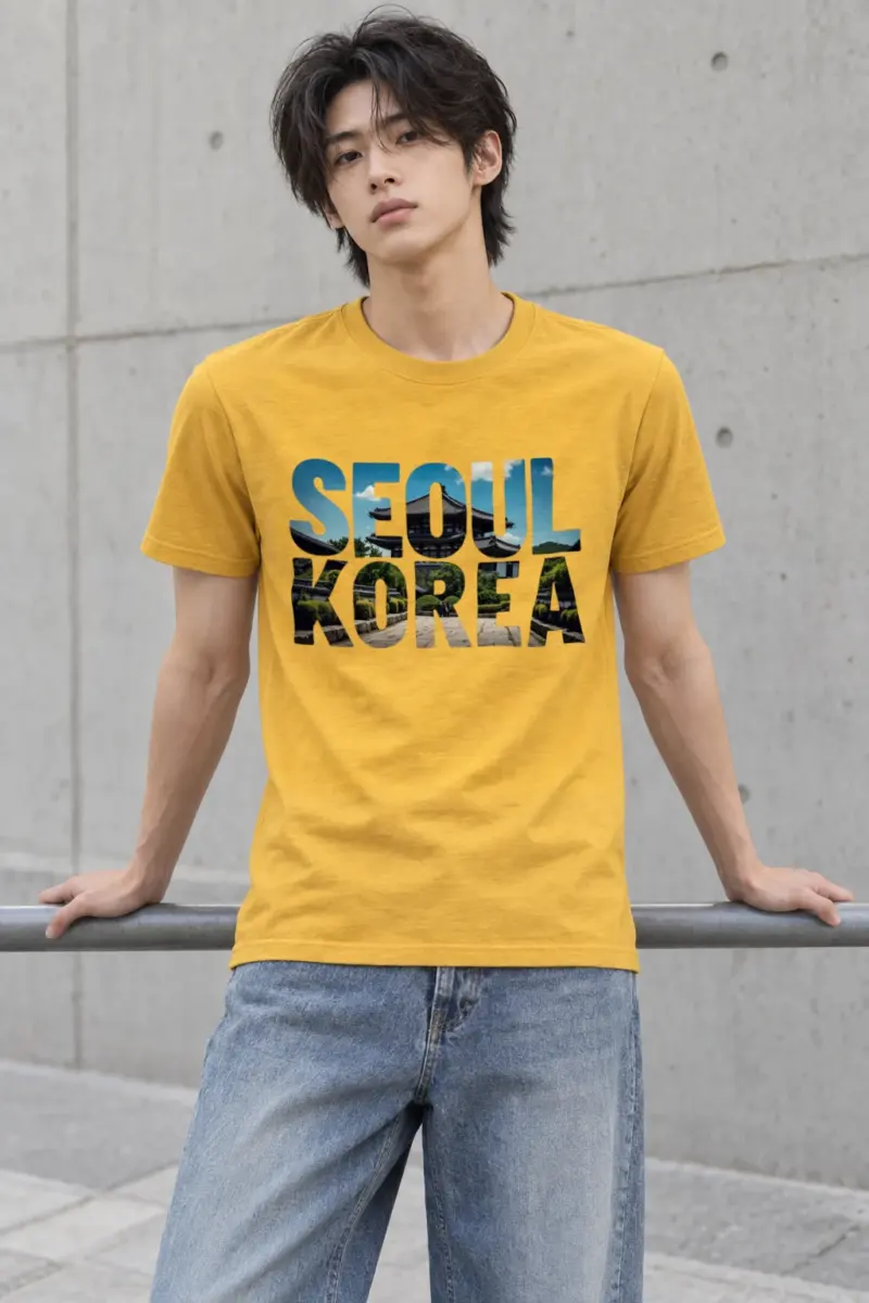 "Seoul Korea" Heavyweight Unisex Crewneck T-shirt