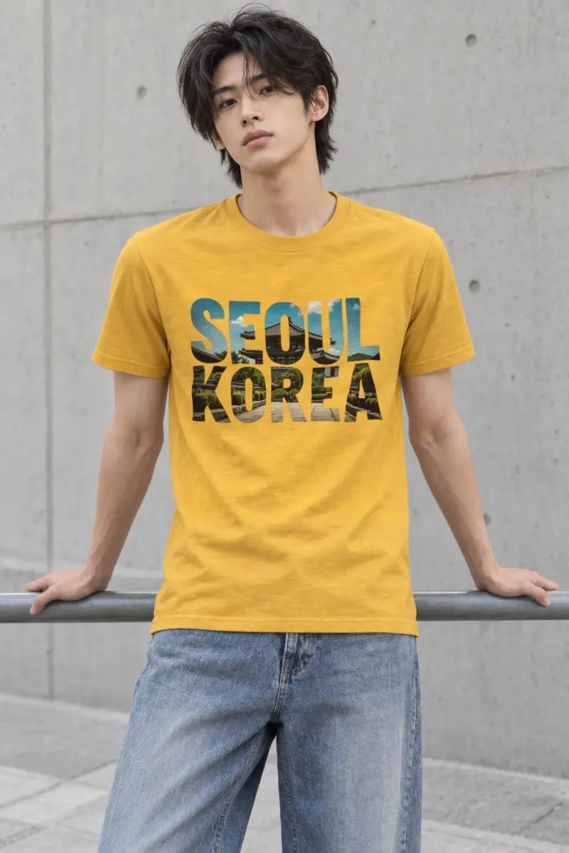 "Seoul Korea" Heavyweight Unisex Crewneck T-shirt