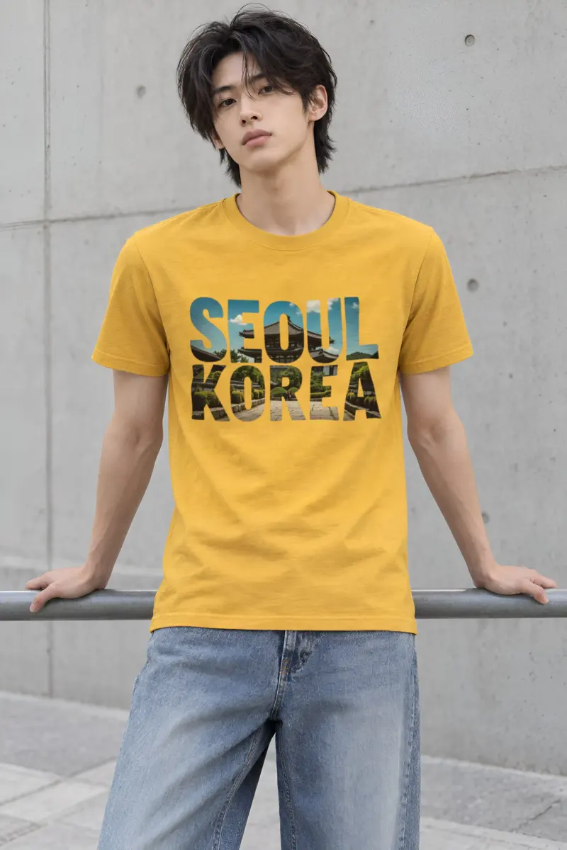 "Seoul Korea" Heavyweight Unisex Crewneck T-shirt