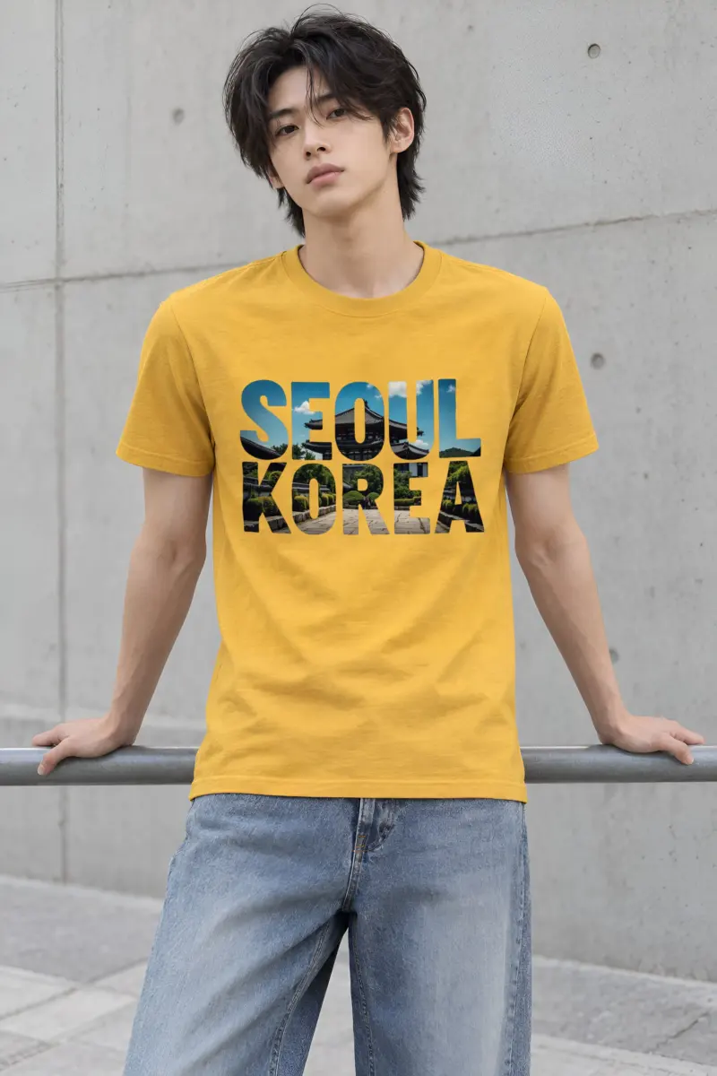 "Seoul Korea" Heavyweight Unisex Crewneck T-shirt