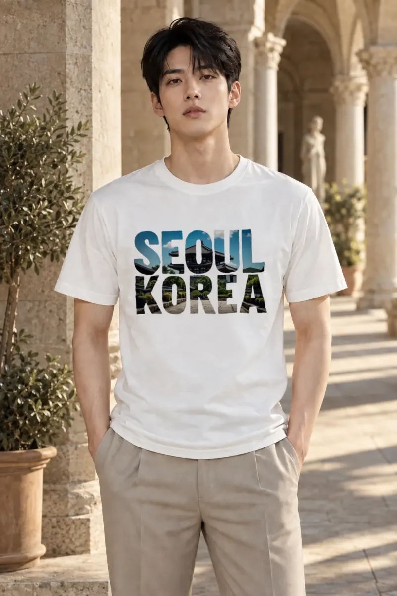 "Seoul Korea" Heavyweight Unisex Crewneck T-shirt | Gildan 5000