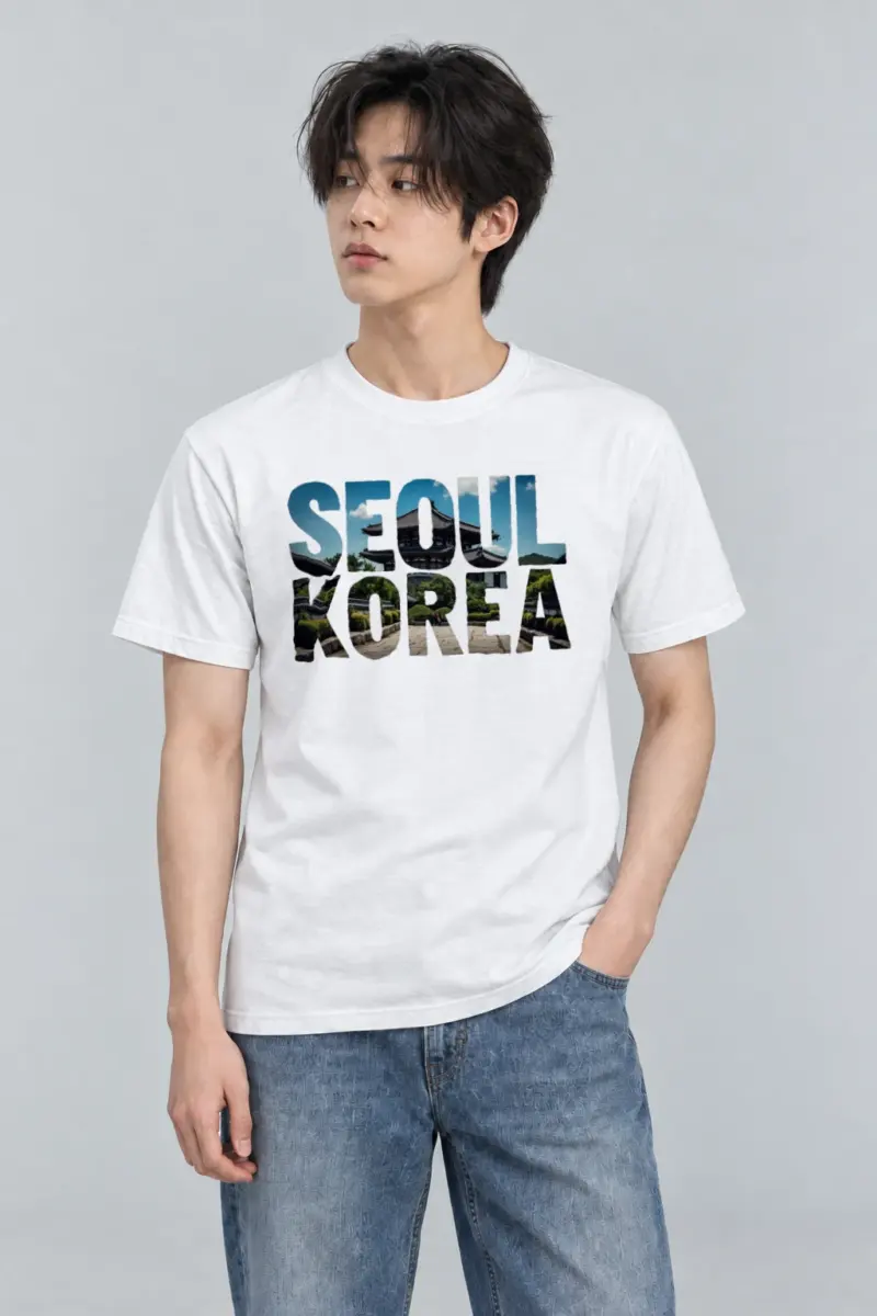 "Seoul Korea" Heavyweight Unisex Crewneck T-shirt | Gildan 5000