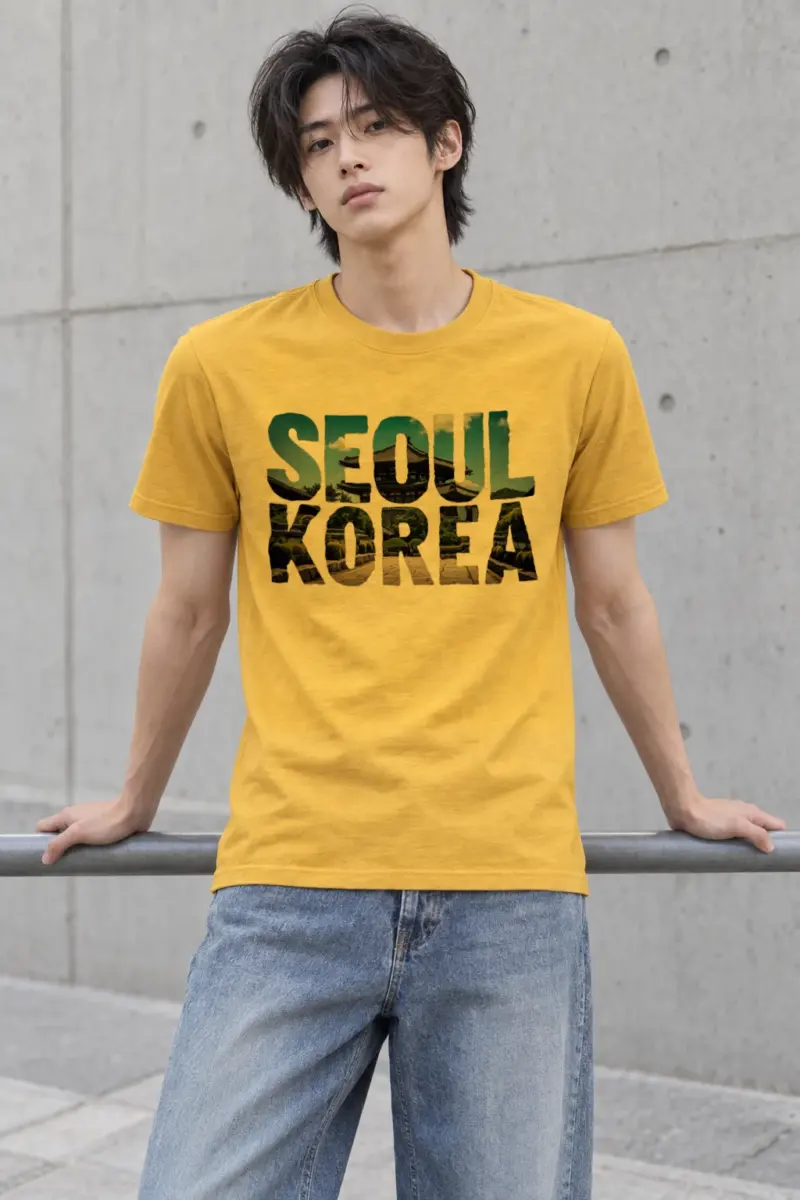 "Seoul Korea" Heavyweight Unisex Crewneck T-shirt