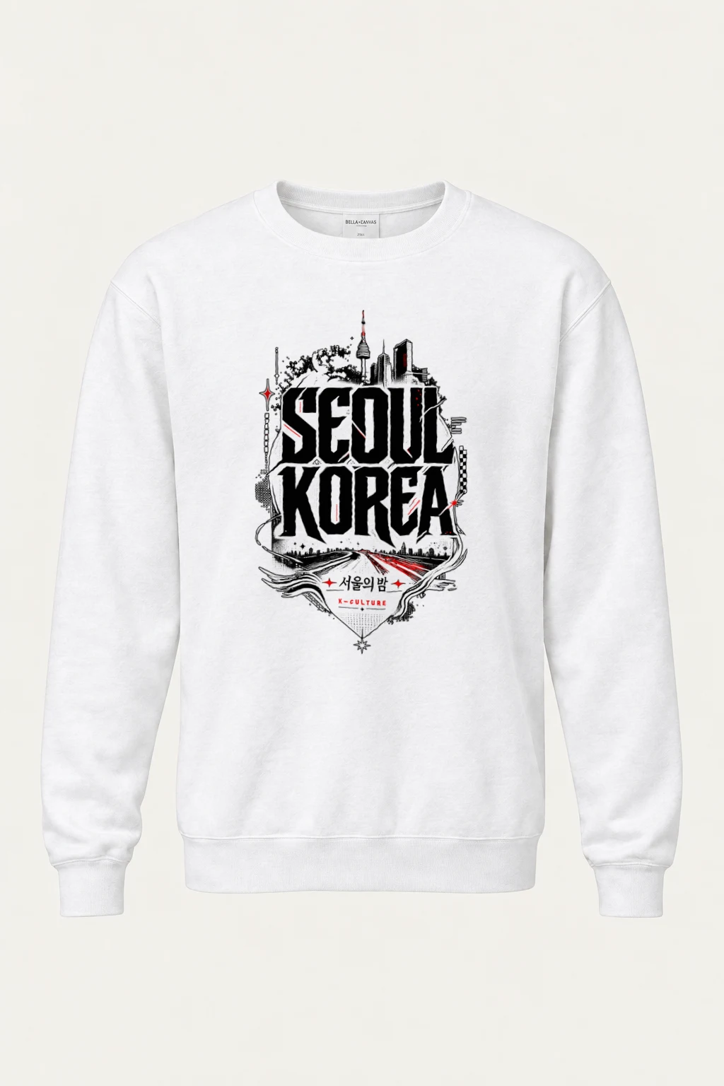 "Seoul Korea Night" Heavy Blend Unisex Crewneck Sweatshirt | Gildan 18000