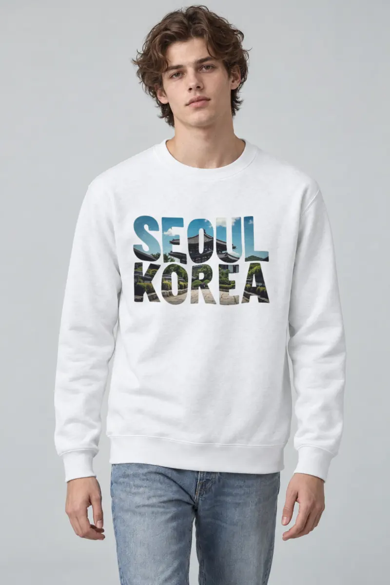 "Seoul Korea Palace" Heavy Blend Unisex Crewneck Sweatshirt