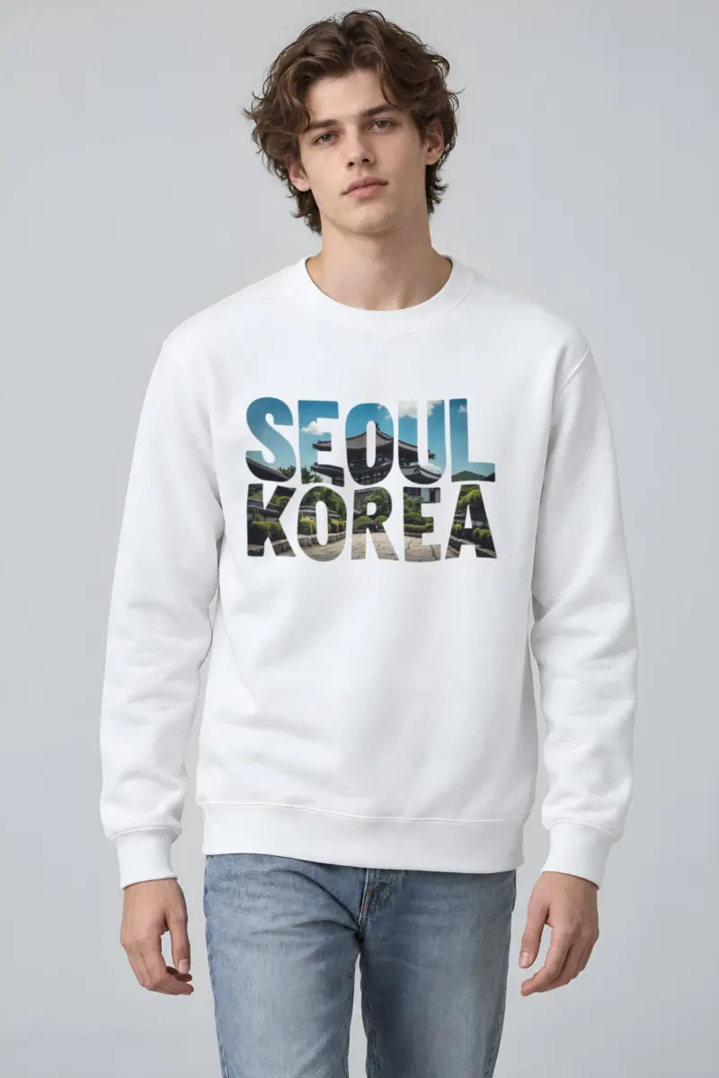 "Seoul Korea Palace" Heavy Blend Unisex Crewneck Sweatshirt
