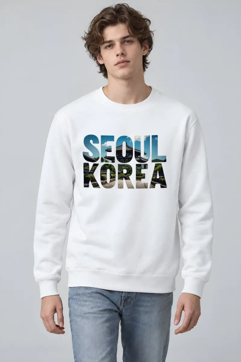 "Seoul Korea Palace" Heavy Blend Unisex Crewneck Sweatshirt
