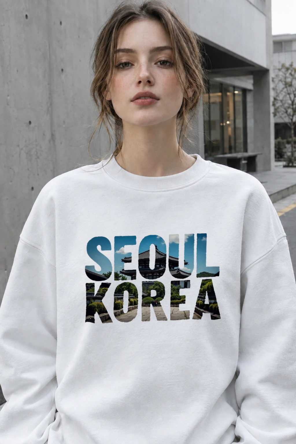 "Seoul Korea Palace" Heavy Blend Unisex Crewneck Sweatshirt | Gildan 18000