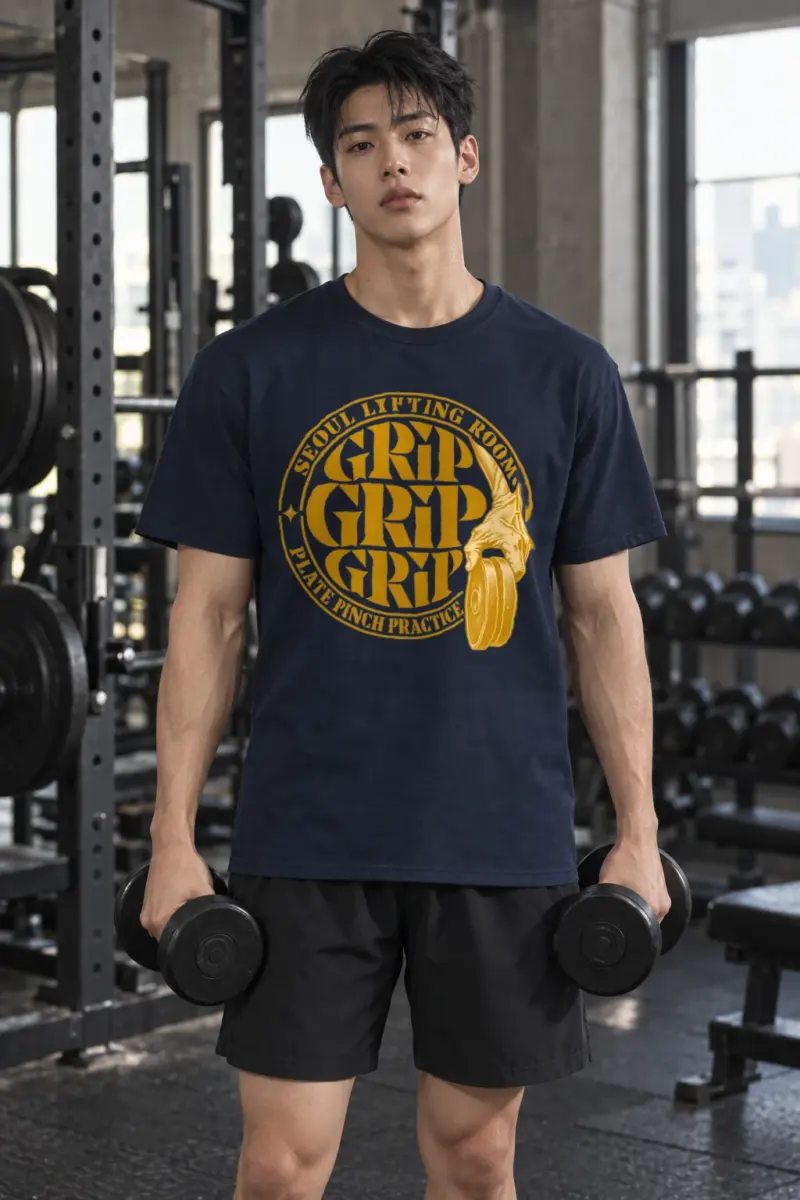 "Seoul Lifting Room Grip" Heavyweight Unisex Crewneck T-shirt