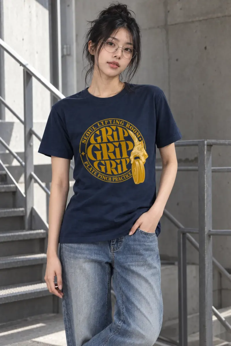 "Seoul Lifting Room Grip" Heavyweight Unisex Crewneck T-shirt