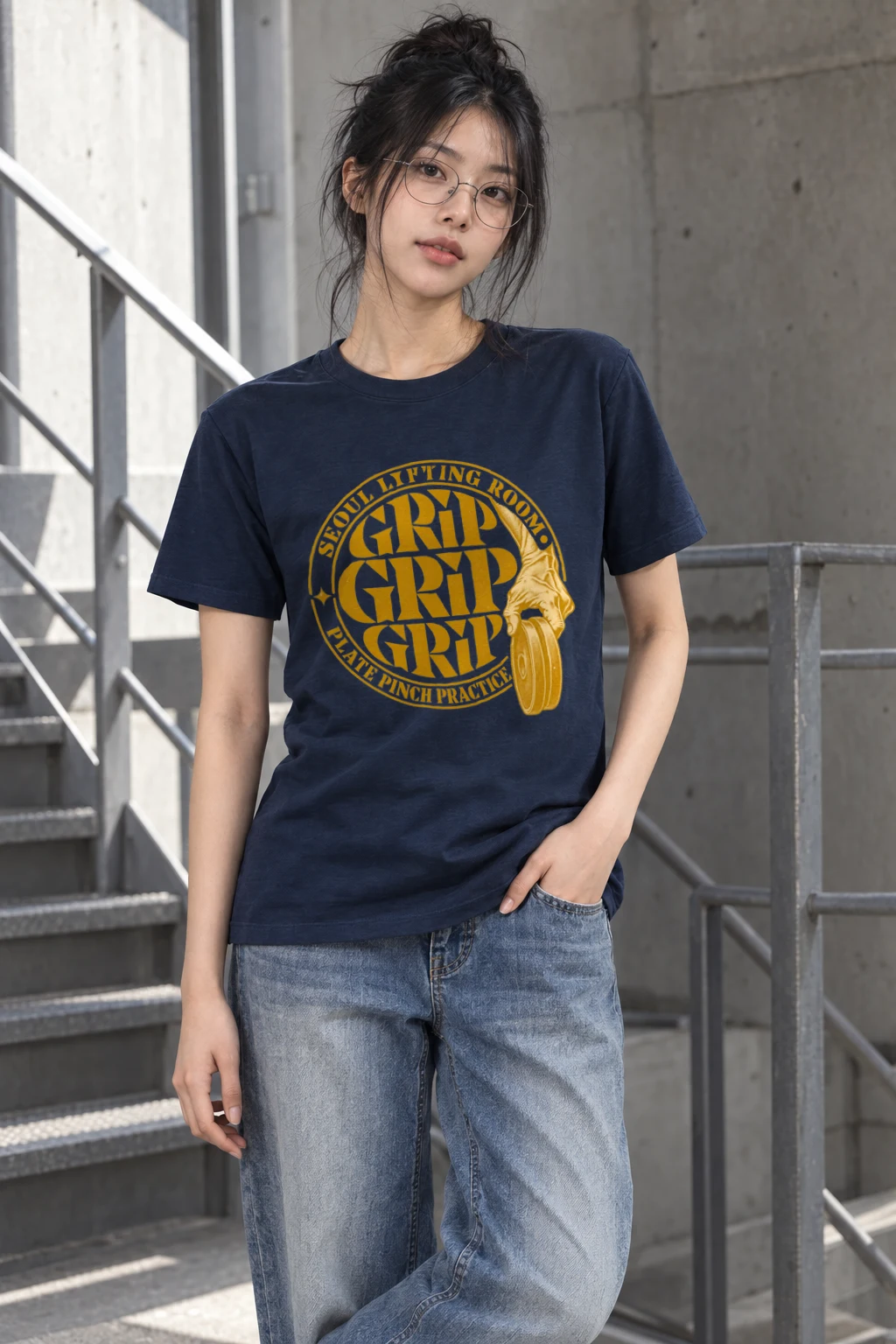 "Seoul Lifting Room Grip" Heavyweight Unisex Crewneck T-shirt