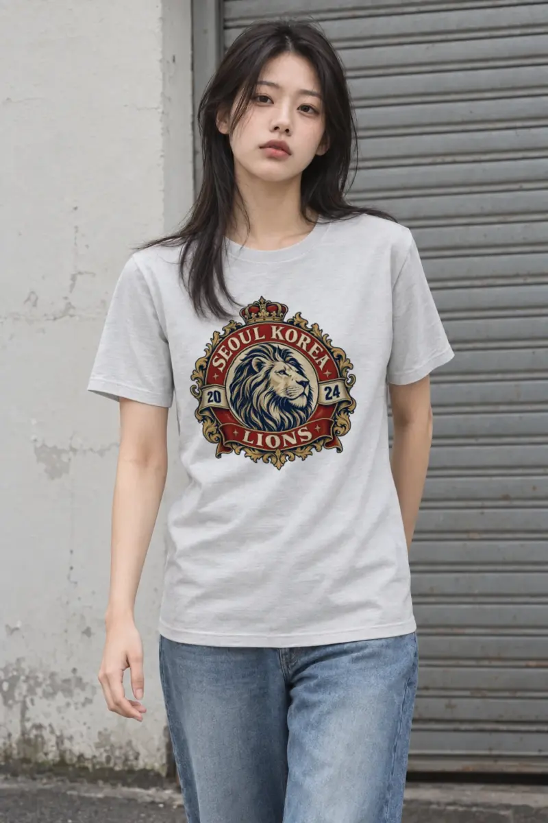 "Seoul Lions Crest" Heavyweight Unisex Crewneck T-shirt | Gildan 5000