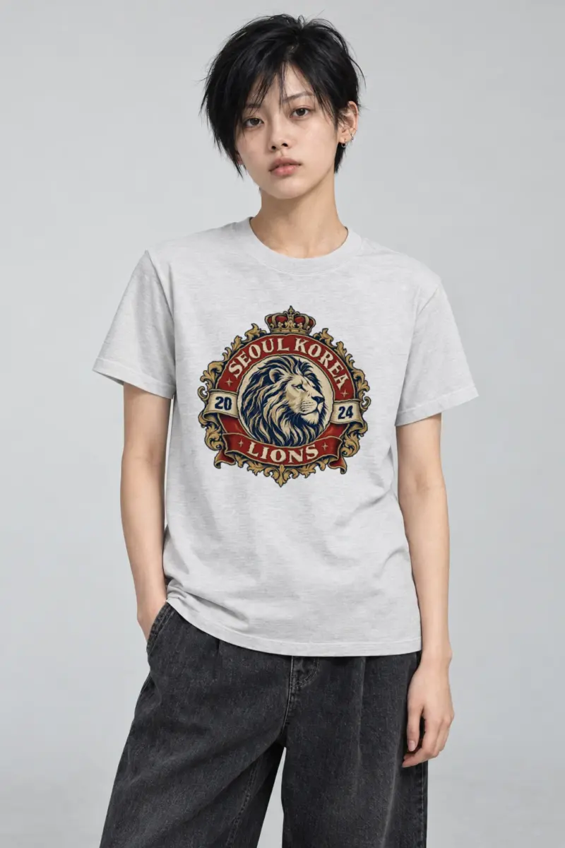 "Seoul Lions Crest" Heavyweight Unisex Crewneck T-shirt | Gildan 5000