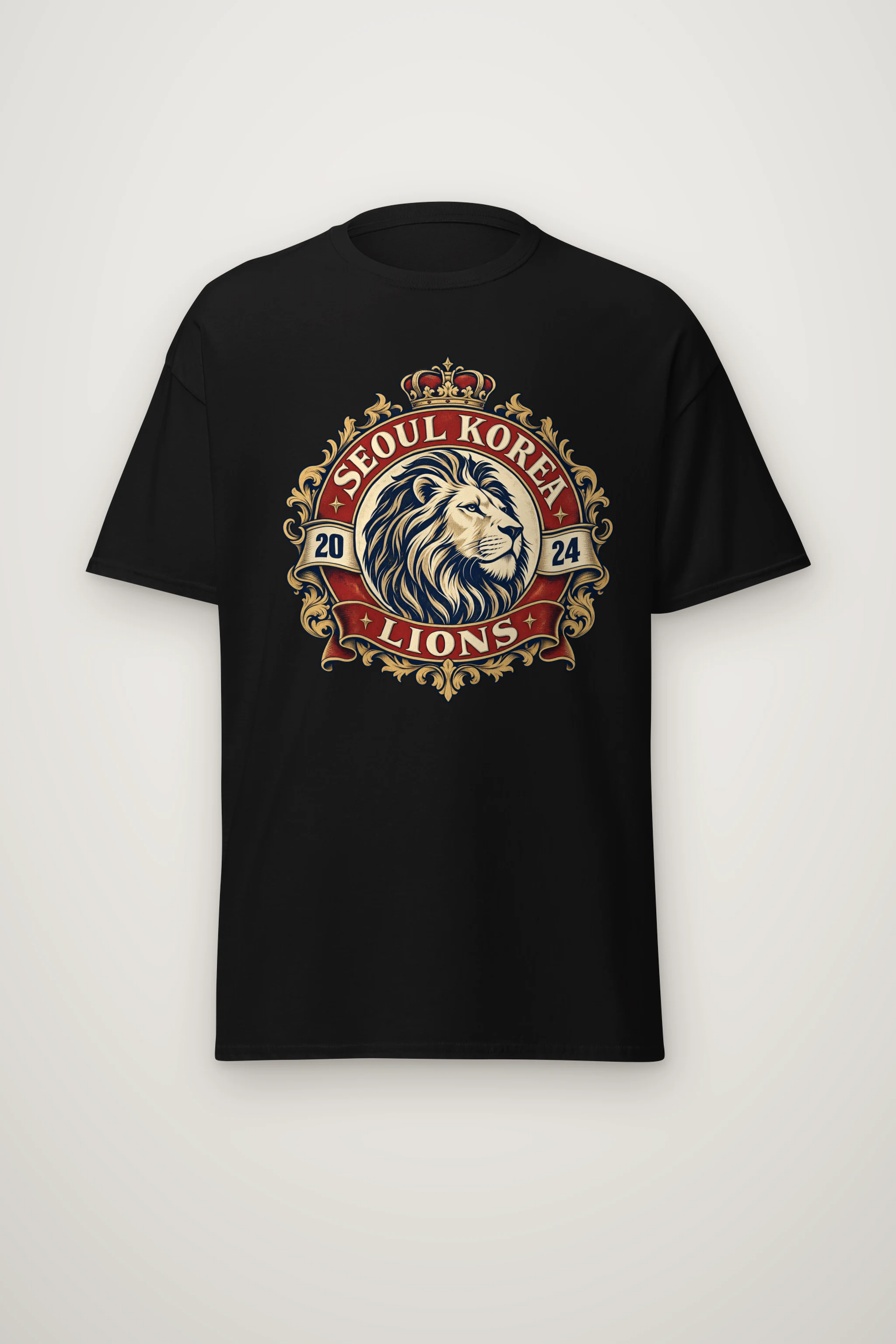 "Seoul Lions Crest" Heavyweight Unisex Crewneck T-shirt