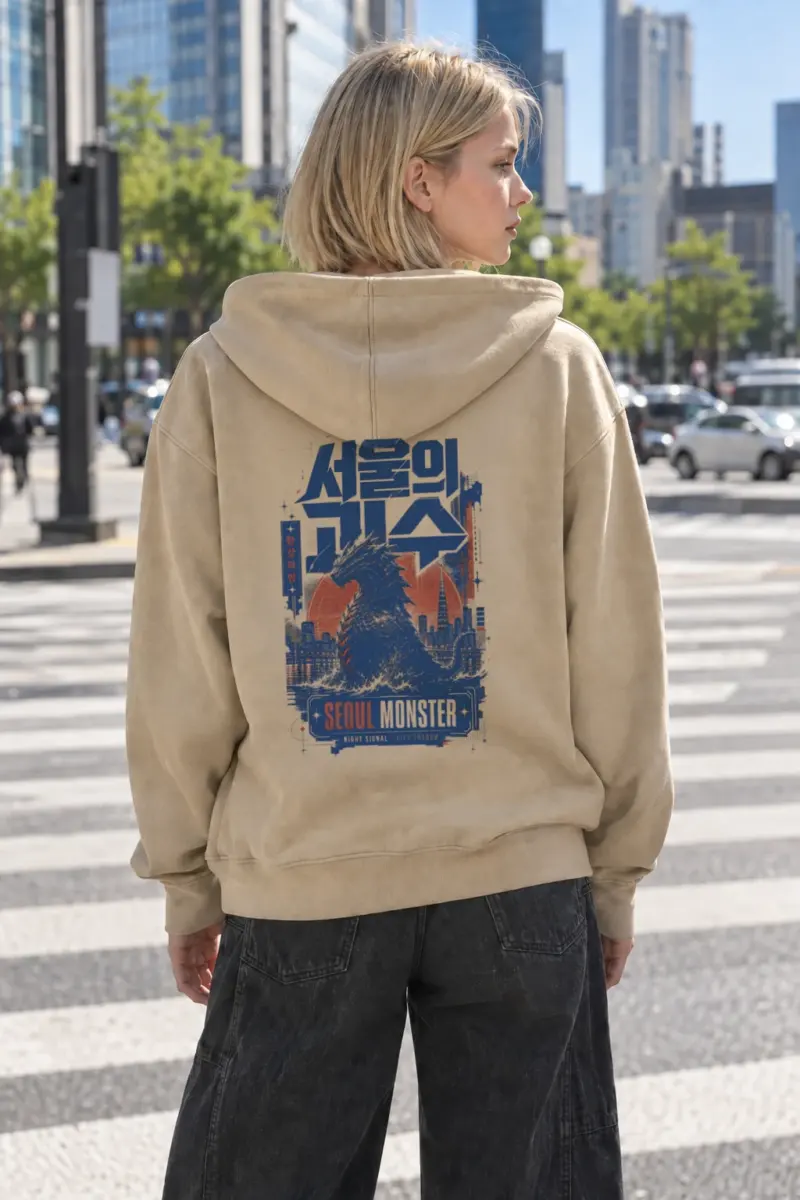 “Seoul Monster Night Signal” Heavy Blend Unisex Pullover Hoodie | Gildan 18500