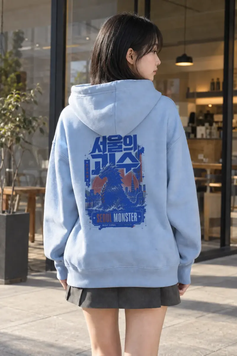 "Seoul Monster Night Signal" Heavy Blend Unisex Pullover Hoodie | Gildan 18500