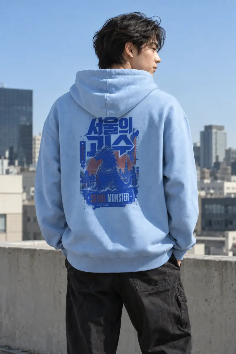 “Seoul Monster Night Signal” Heavy Blend Unisex Pullover Hoodie | Gildan 18500