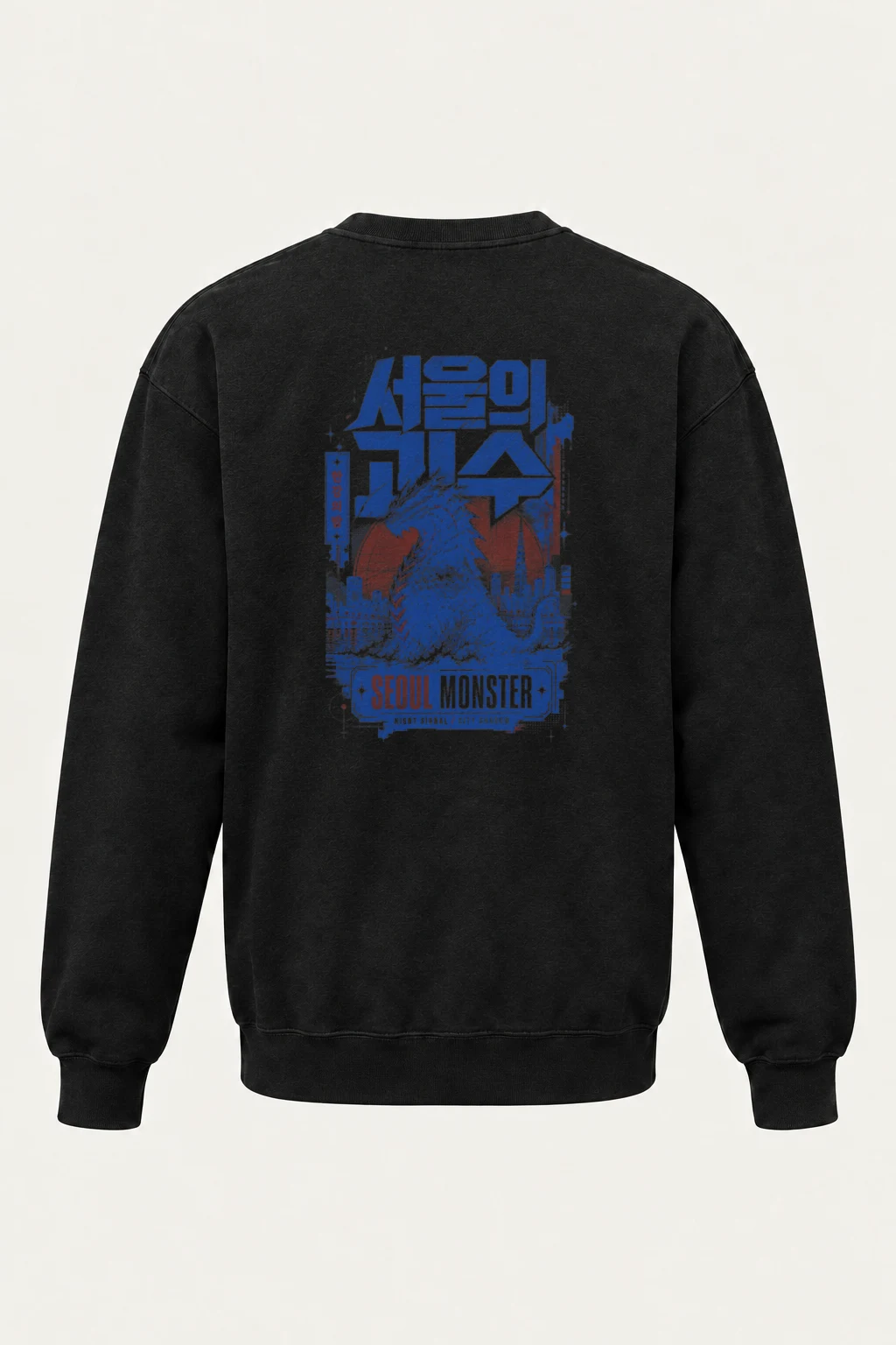 "Seoul Monster Night" Unisex Sponge Fleece Crewneck Sweatshirt | Bella + Canvas 3901