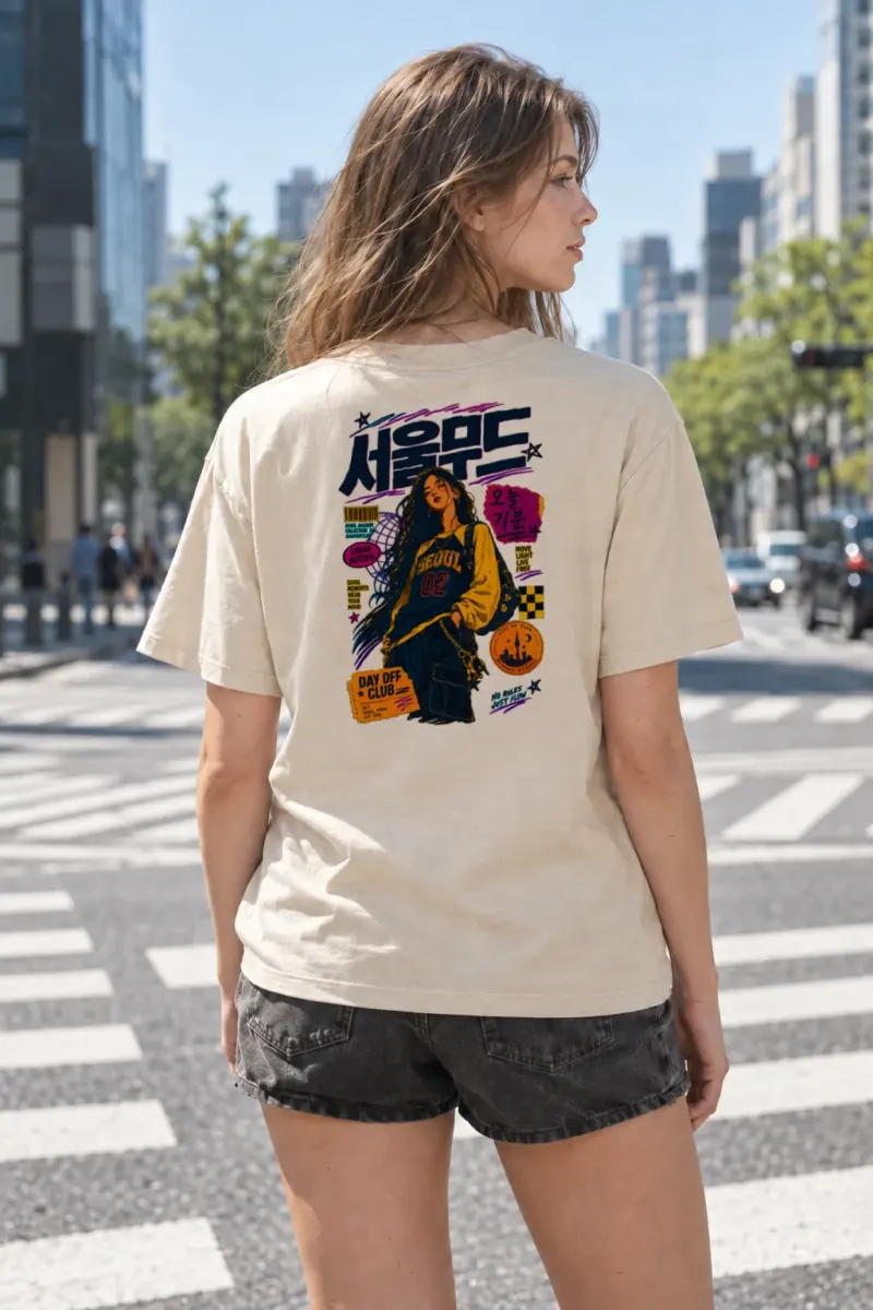 "Seoul Mood Archive" Heavyweight Unisex Crewneck T-shirt | Gildan 5000