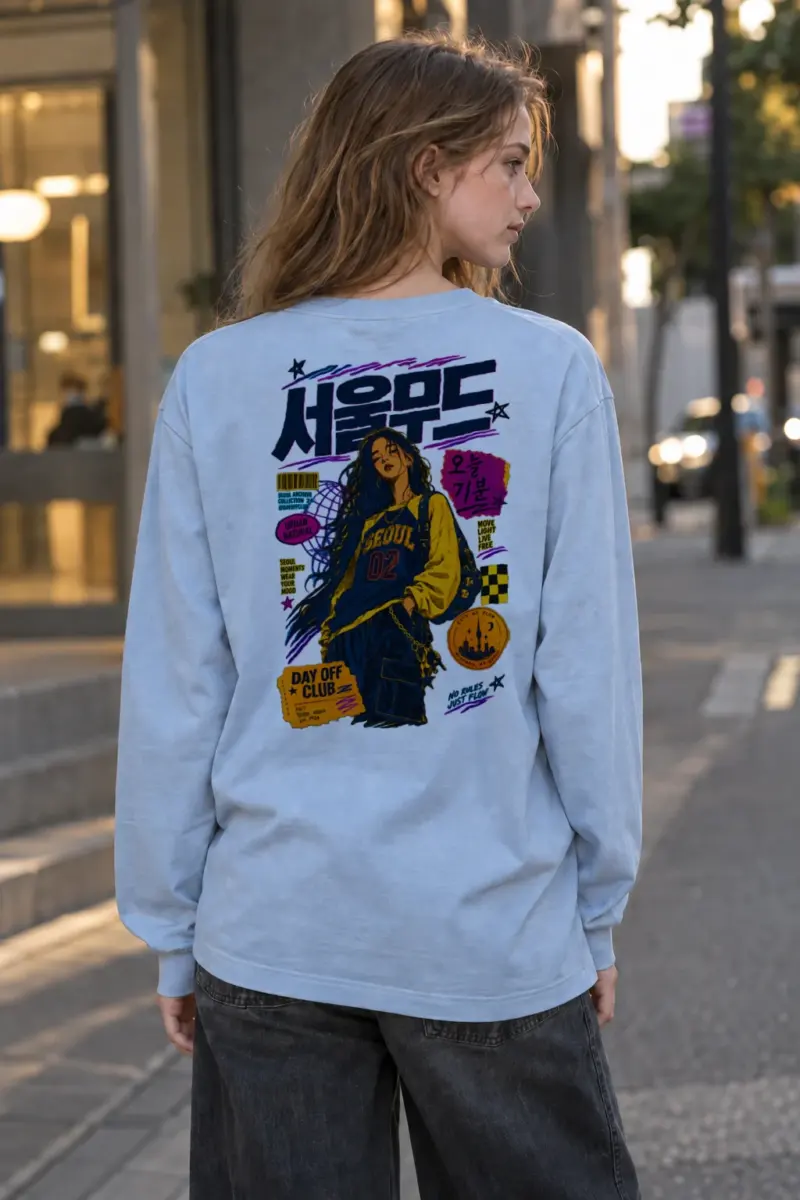 "Seoul Mood Flow" Unisex Longsleeve T-shirt | Gildan 2400