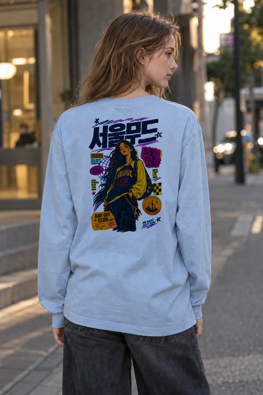 "Seoul Mood Flow" Unisex Longsleeve T-shirt | Gildan 2400