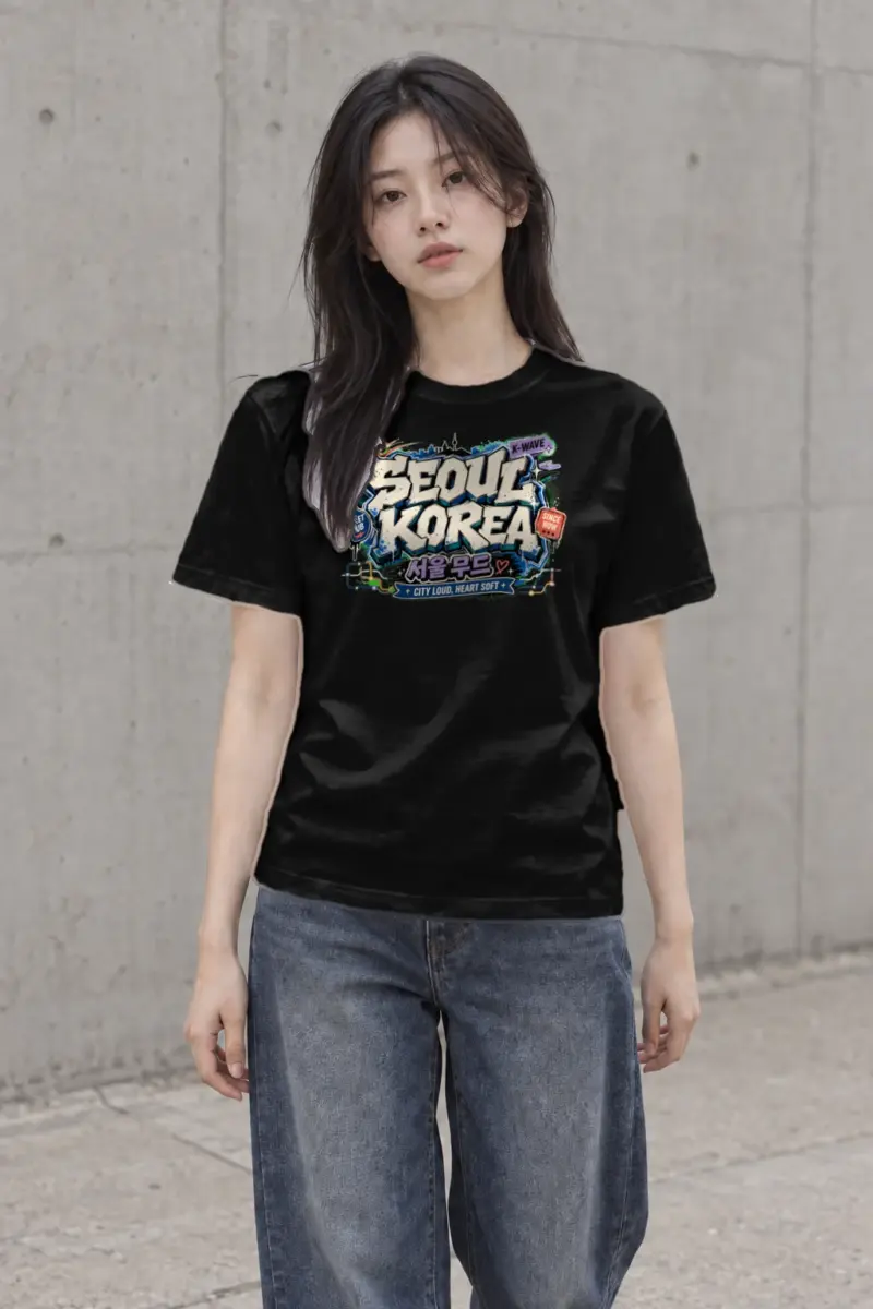 "Seoul Mood Street Club" Heavyweight Unisex Crewneck T-shirt | Gildan 5000