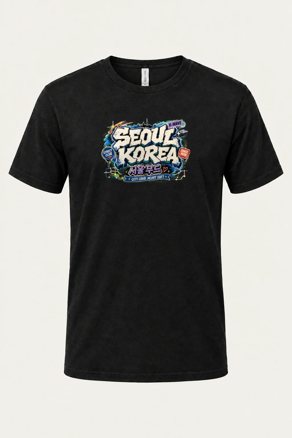 "Seoul Mood Street Club" Heavyweight Unisex Crewneck T-shirt | Gildan 5000