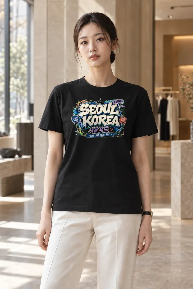 "Seoul Mood Street Club" Heavyweight Unisex Crewneck T-shirt | Gildan 5000