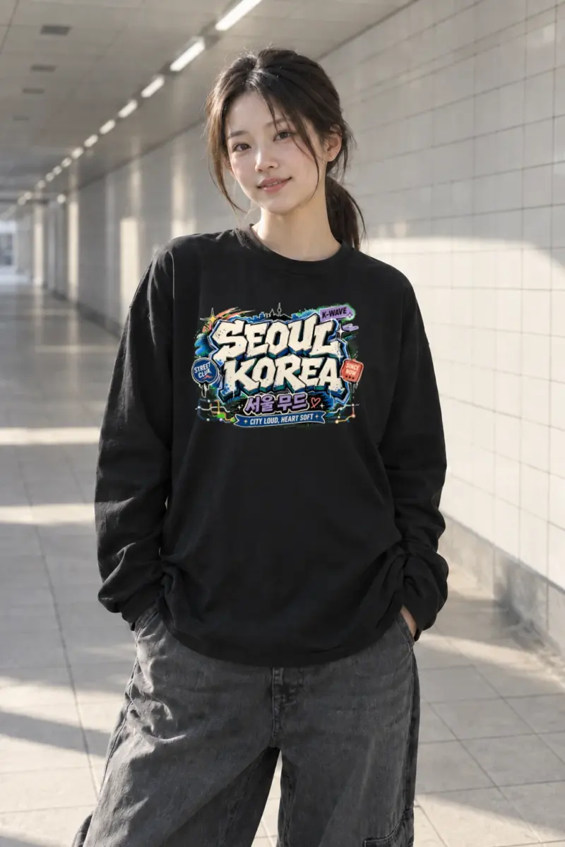 "Seoul Mood Street Club" Unisex Longsleeve T-shirt | Gildan 2400