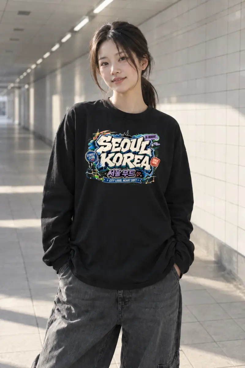 "Seoul Mood Street Club" Unisex Longsleeve T-shirt | Gildan 2400