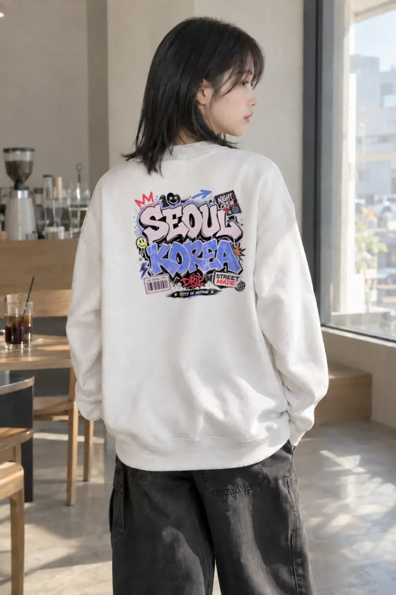 "Seoul Night Crew" Heavy Blend Unisex Crewneck Sweatshirt | Gildan 18000