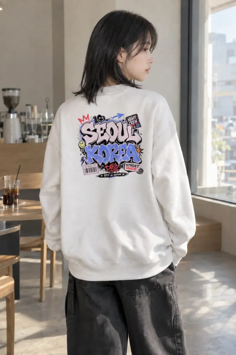 "Seoul Night Crew" Heavy Blend Unisex Crewneck Sweatshirt | Gildan 18000