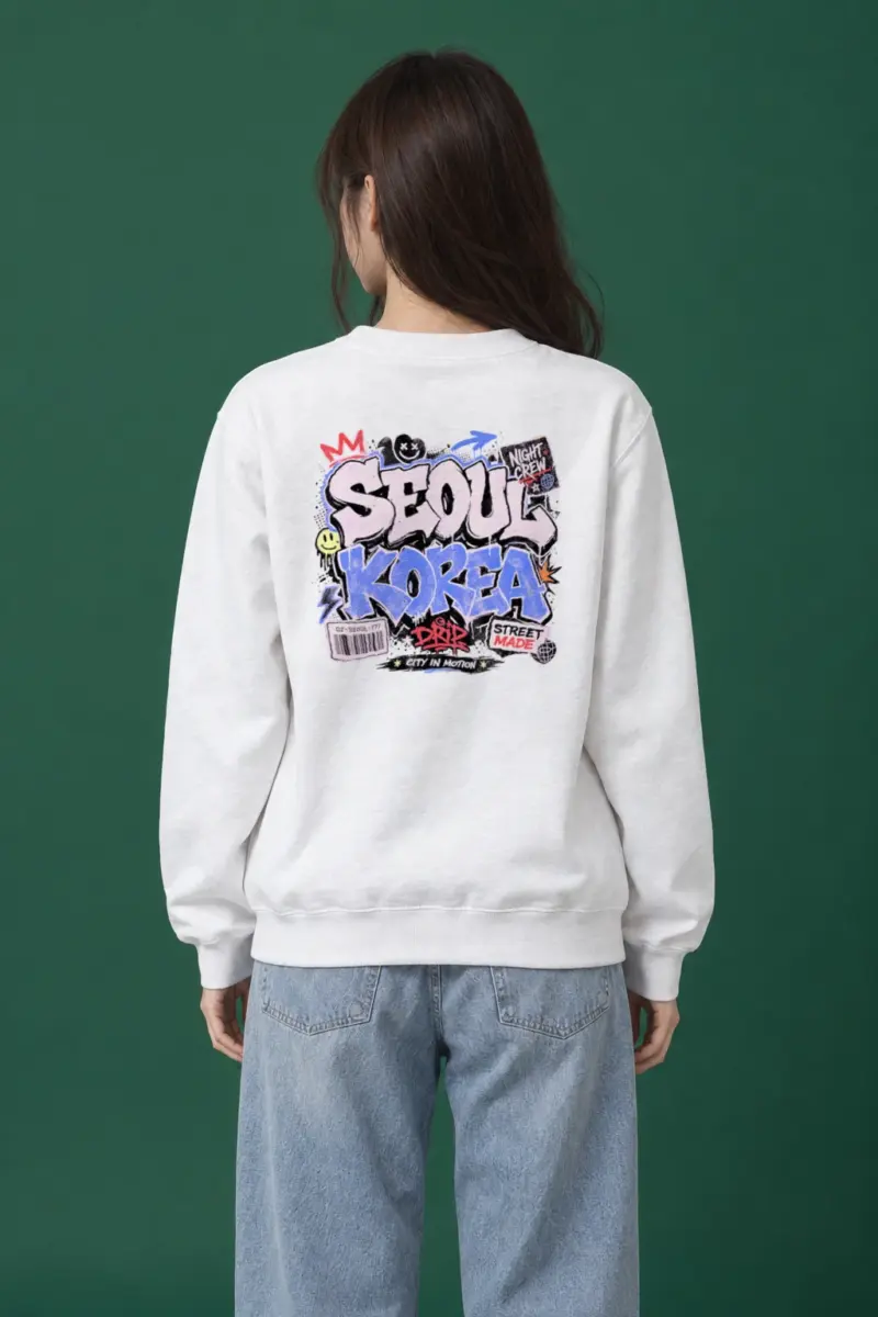 "Seoul Night Crew" Heavy Blend Unisex Crewneck Sweatshirt | Gildan 18000