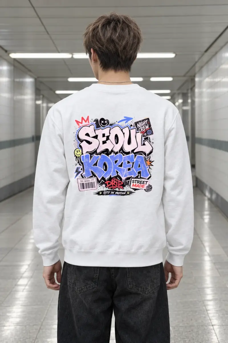 "Seoul Night Crew" Heavy Blend Unisex Crewneck Sweatshirt