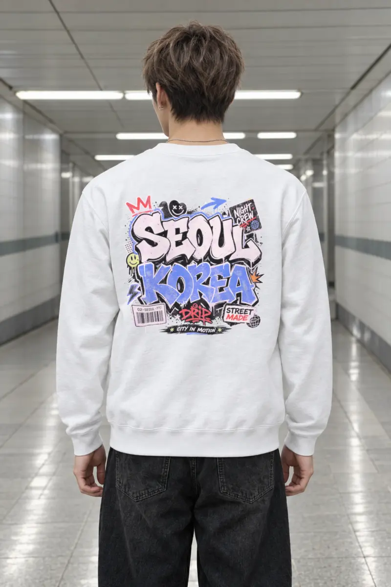 "Seoul Night Crew" Heavy Blend Unisex Crewneck Sweatshirt