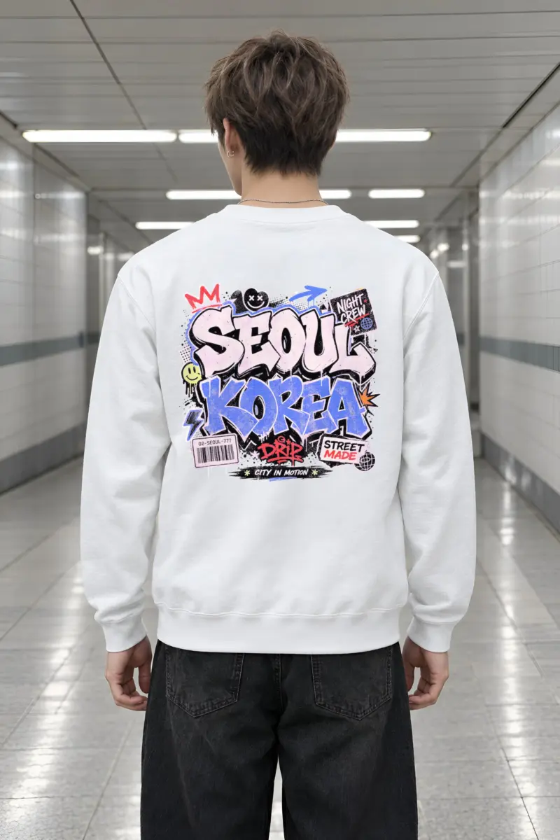 "Seoul Night Crew" Heavy Blend Unisex Crewneck Sweatshirt
